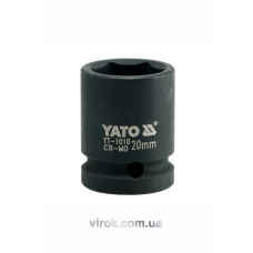 Головка торцева ударна 6-гранна YATO : квадрат 1/2", М= 20 мм, L= 39 мм [40/160]