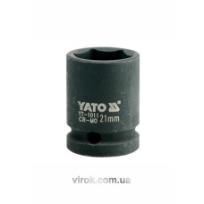 Головка торцева ударна 6-гранна YATO : квадрат 1/2", М= 21 мм, L= 39 мм [40/160]