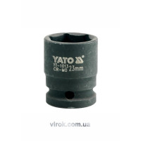 Головка торцева ударна 6-гранна YATO : квадрат 1/2", М= 23 мм, L= 39 мм [30/120]