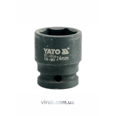 Головка торцева ударна 6-гранна YATO : квадрат 1/2", М= 24 мм, L= 43 мм [30/120]