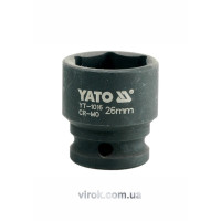 Головка торцева ударна 6-гранна YATO : квадрат 1/2", М= 26 мм, L= 43 мм [24/96]
