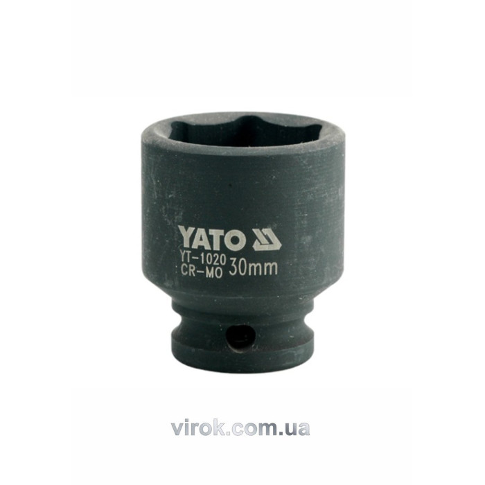Головка торцева ударна 6-гранна YATO : квадрат 1/2", М= 30 мм, L= 48 мм [24/96]
