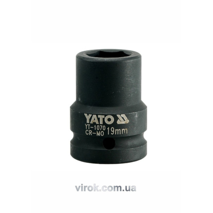 Головка торцева ударна 6-гранна YATO : квадрат 3/4", М= 19 мм, L= 50 мм [16/64]