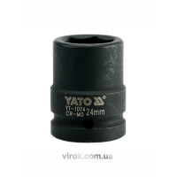 Головка торцевая ударная 6-гранная YATO: квадрат 3/4", М=24 мм, L=50 мм [16/64]