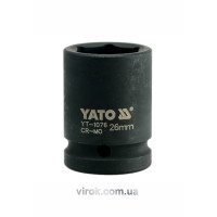Головка торцева ударна 6-гранна YATO : квадрат 3/4", М= 26 мм, L= 50 мм [16/64]