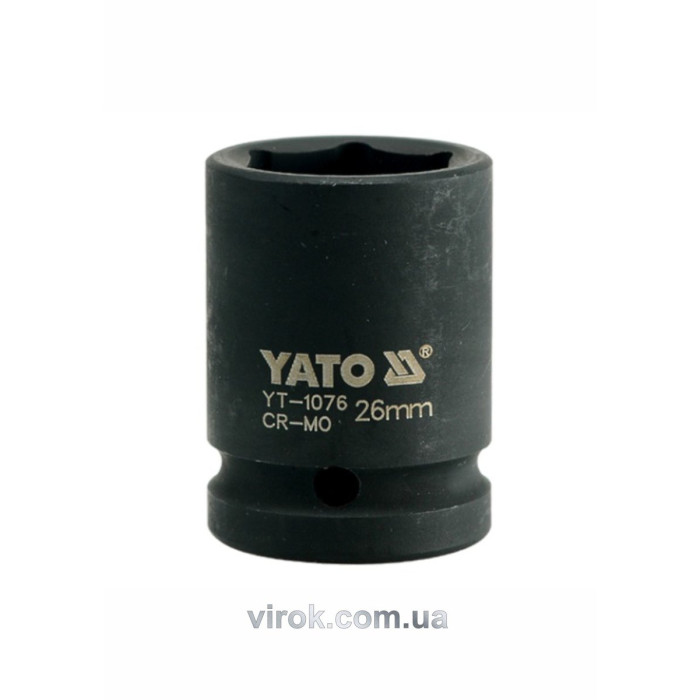 Головка торцева ударна 6-гранна YATO : квадрат 3/4", М= 26 мм, L= 50 мм [16/64]