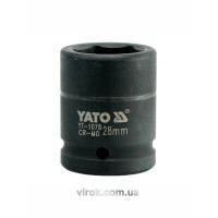 Головка торцева ударна 6-гранна YATO : квадрат 3/4", М= 28 мм, L= 53 мм [16/64]