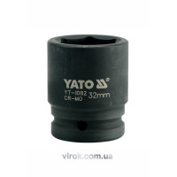 Головка торцевая ударная 6-гранная YATO: квадрат 3/4", М=32 мм, L=56 мм [12/48]