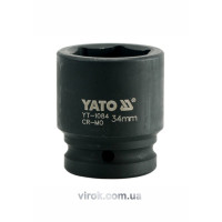Головка торцевая ударная 6-гранная YATO: квадрат 3/4", М=34 мм, L=56 мм [8/32]