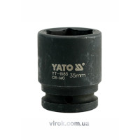 Головка торцева ударна 6-гранна YATO : квадрат 3/4", М= 35 мм, L= 56 мм [6/24]
