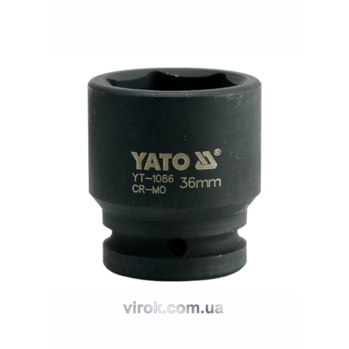 Головка торцева ударна 6-гранна YATO : квадрат 3/4", М= 36 мм, L= 56 мм [6/24]