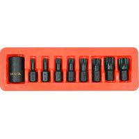 Набор отверточных насадок ударных YATO : SPLINE M6-M18 + 6-гр адаптер 1/2". 9 Ед. [6/36]