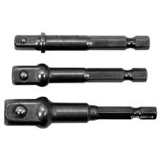 Держатели-адаптеры торцевых головок YATO: HEX 1/4" - 1/4", 3/8", 1/2", 3 шт.[20/100]