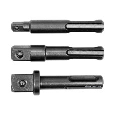 Держатели-адаптеры торцевых головок YATO: SDS+ - квадрат 1/4", 3/8", 1/2", 3 шт. [20/100]