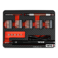 Викрутка акумул. з набором біт YATO : Li-Ion 3.6В 450 мАгод, LED-підсвітка, HEX-1/4", CrV, 39шт+кейс