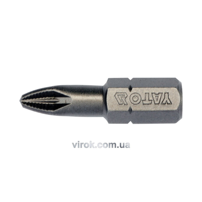 Насадка викруткова YATO : "Pozidriv" РZ2 x 25 мм. HEX 1/4". 10 (Уп/Шт.) [25/200]