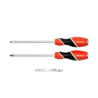 Набор отверток ударных YATO: (SL6/PH2) x 150 мм. 2 Шт. [6/36]