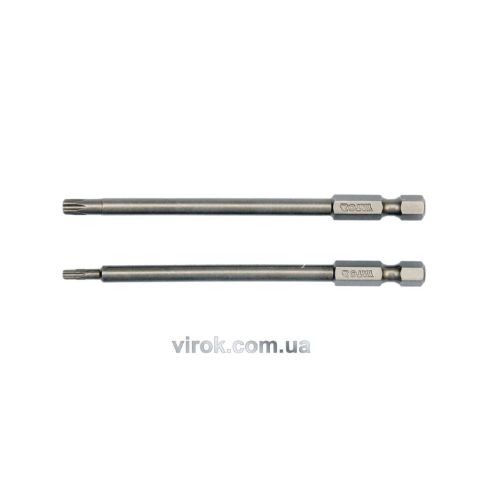 Набір насадок викруткових YATO : "TORX SECURITY" T10/T25, квадрат 1/4", L=100мм. 2 шт. [25/100]