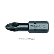 Насадка отверточная YATO: "Pozidriv" PZ2 x 25 мм. HEX 1/4". 50 (Уп/Шт.) [20/40]