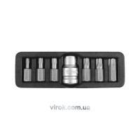 Набор отверточных насадок YATO : "TORX-T", L= 30 мм. адаптер 1/2". 7 шт. [24/72]
