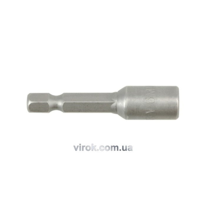 Насадка торцева магнітна 6-гранна YATO : HEX M6 x 48 мм, HEX Ø= 1/4" [Блістер] [100]