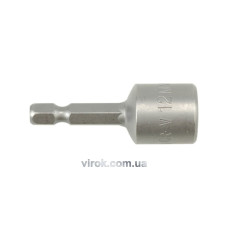 Насадка торцева магнітна 6-гранна YATO : HEX М12 x 48 мм. HEX Ø= 1/4" [200/600]