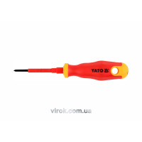 Викрутка хрестова діелектрична ізольована YATO : PH0 x 60 мм. VDE до 1000V [12/120]