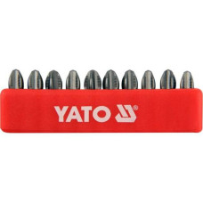 Набор отверточных насадок YATO: "Philips" PН3 x 25 мм. HEX 1/4" 10 шт. [25/200]