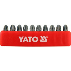 Набор отверточных насадок YATO : "Pozidriv" РZ3 x 25 мм. HEX 1/4" 10 шт. [25/200]