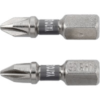 Отверточная насадка YATO PH1 х 25мм. HEX 1/4", покрытая никелем, 2шт.[10]