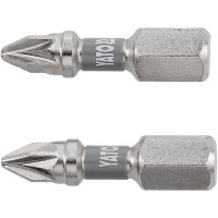 Насадка викруткова YATO PZ1 х 25мм. HEX 1/4", покрита нікелем, 2шт.[10]