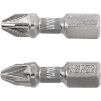 Насадка отверточная YATO PZ2 х 25мм. HEX 1/4", покрытая никелем, 2шт.[10]