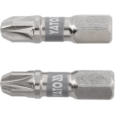 Насадка викруткова YATO PZ3 х 25мм. HEX 1/4", покрита нікелем, 2шт.[10]