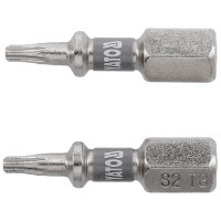 Насадка отверточная YATO TORX T8 х 25мм. HEX 1/4", покрытая никелем, 2шт.[10]