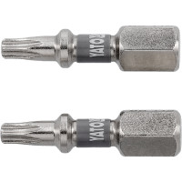 Отверточная насадка YATO TORX T15 х 25 мм. HEX 1/4", покрытая никелем, 2 шт.[10]