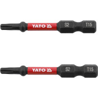Насадка отверточная ударная YATO TORX T15 х 50 мм. HEX 1/4", 2 шт.[10]