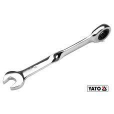 Ключ рожково-накидный, крученый 90° с трещаткой YATO: М=14 x 192 мм, HRC 40-45, Cr-V [25/100]