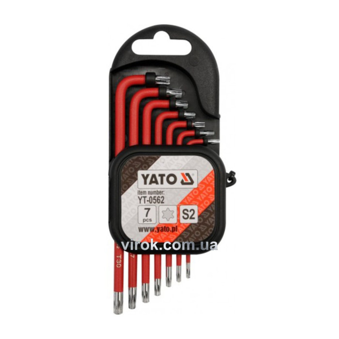 Шестигранники YATO: TORX Т9-Т30, S2. Набор 7 шт [12/48]