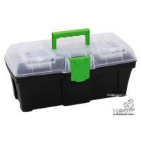 Ящик для інструментів "Green box 15" з органайзером в кришці пластиковий ТМ ВІРОК : 398х 200х 186 мм