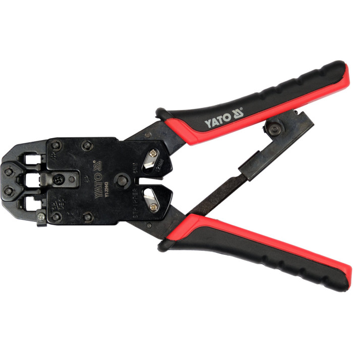 Кліщі для обтискання і зачистки кaбелів YATO : RJ45, RJ10, RJ11, L= 205 мм [10]