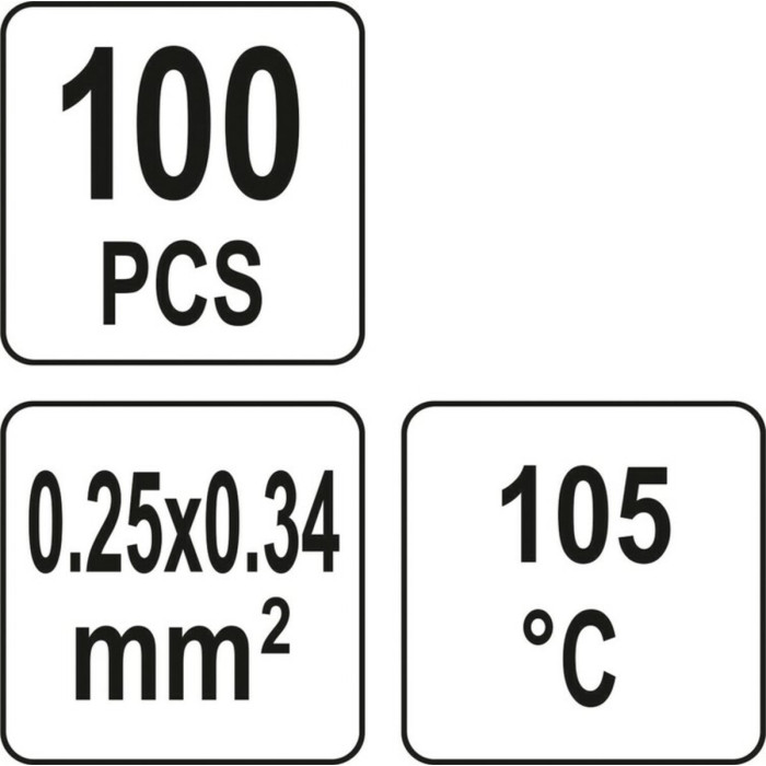 Кембрики термоусадні при t≤ 105°C з припоєм YATO, прозорі для провідників 0.25-0.34 мм², 100шт [558]