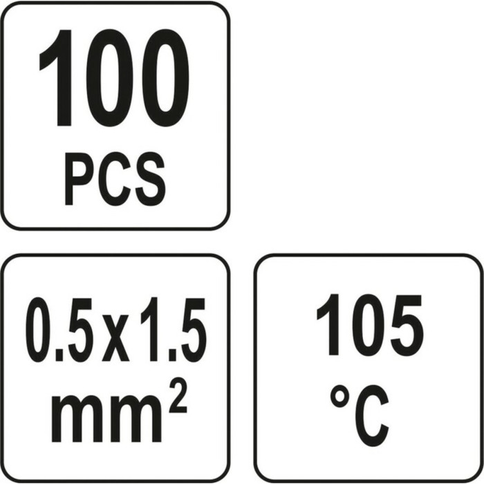 Кембрики термоусадні при t≤ 105°C з припоєм YATO, прозорі, для провідників 0.5-1,5 мм², 100 шт [378]