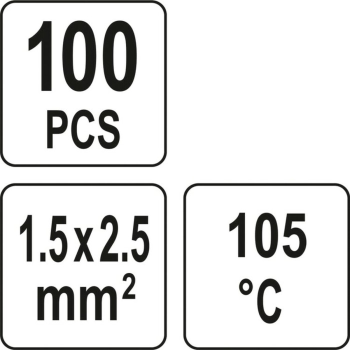 Кембрики термоусадні при t≤ 105°C з припоєм YATO, прозорі для провідників 1.5- 2,5 мм², 100 шт [130]