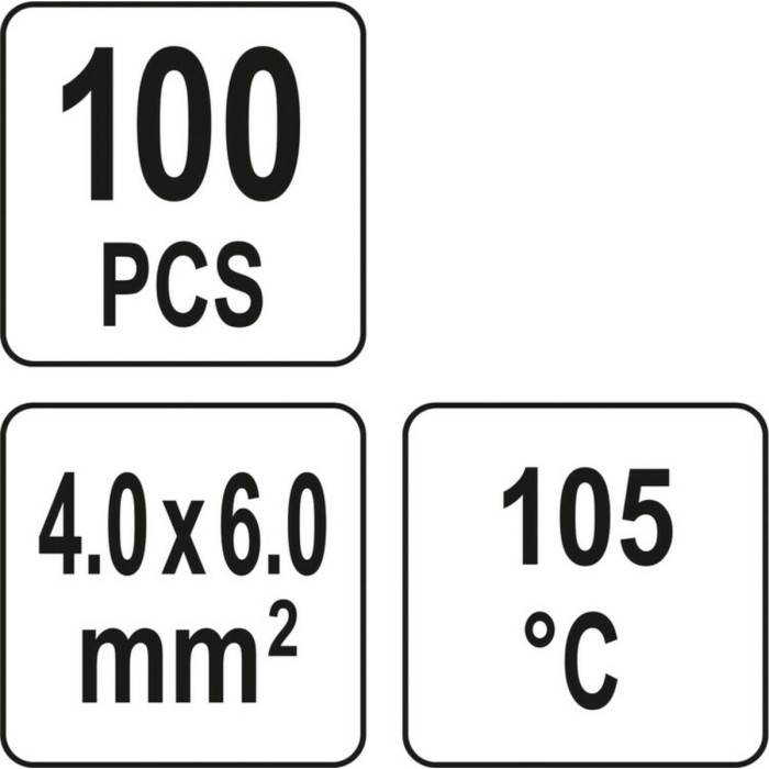Кембрики термоусадні при t≤ 105°C з припоєм YATO, прозорі для провідників 4,0- 6,0 мм², 100 шт [100]