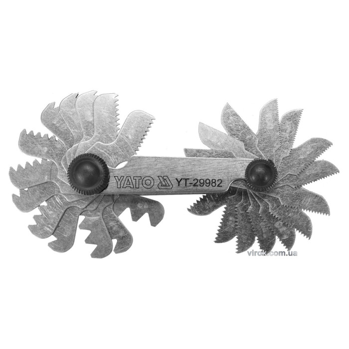 Різьбомір WHITWORTH 55° YATO з 28 шаблонами в діапазоні 4-62 [30/300]