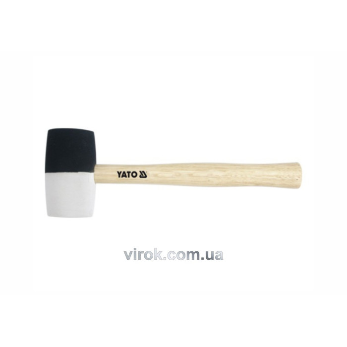 Молоток гумовий YATO 2-шаровий Ø= 58 мм з дерев. ручкою, m= 580 г, l= 340 мм [6/36]