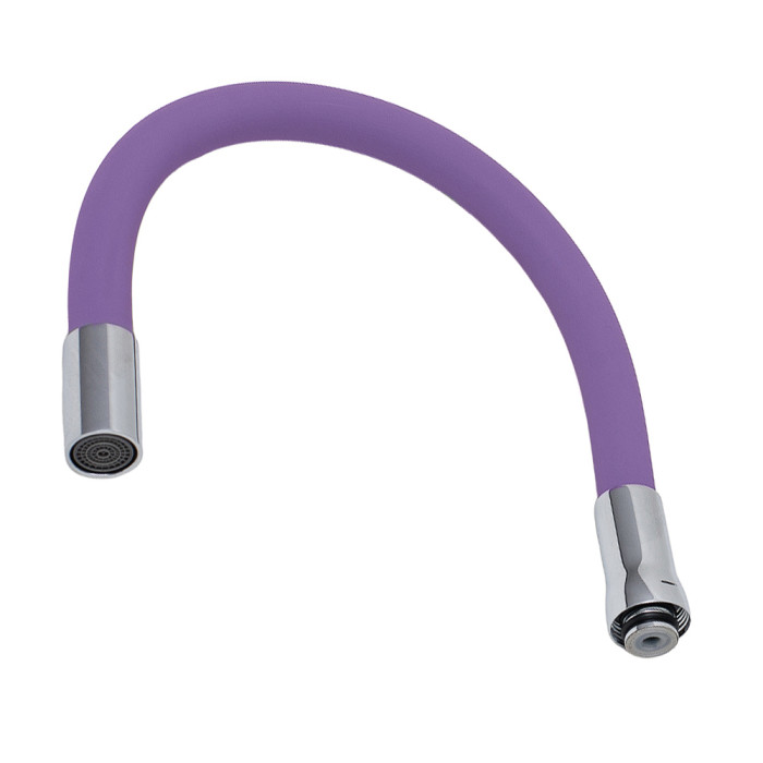 Излив (гусак) 3/4" для кухни силиконовый фиолетовый AQUATICA (XH-5243) (9793514)
