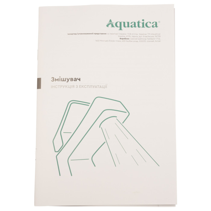 Смеситель s55 Ø40 для кухни излив высокий ухо на гайке AQUATICA (9755100)