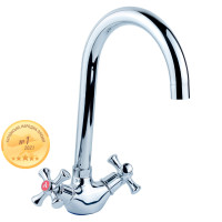 Смеситель PL 1/2" для кухни гусак высокий ухо на гайке AQUATICA PL-4B455C (9777130)