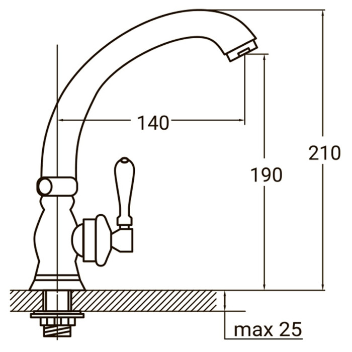 Смеситель PL ½" монокран на гайке (КРАТНО 2шт) AQUATICA PL-1G156C (9777600)
